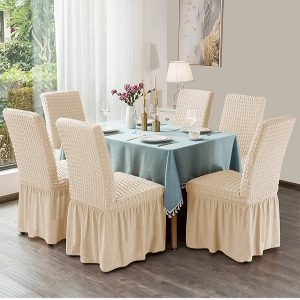 6 Pcs Cream Color Chair Cover