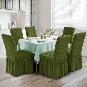 6 Pcs Olive Color Chair Cover